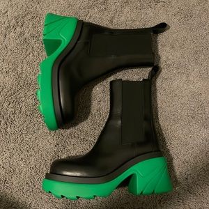 Sold: bottega veneta black/green chelsea boot brand new